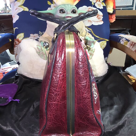 Patricia Nash Provencal Red Artesa Frame Embroidery Satchel & Coach Wallet - Picture 7 of 13